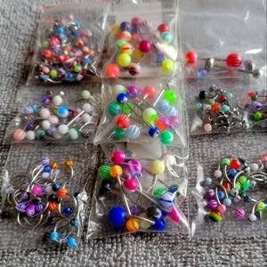 Large lot of face and body jewelry